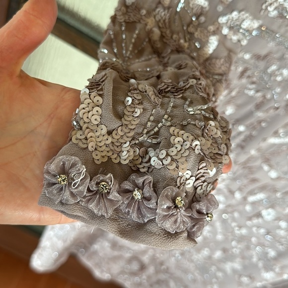 Mac Duggal EMBELLISHED HIGH NECK PUFF SLEEVE FITTED DRESS size 16 NEW $498 - Picture 9 of 16